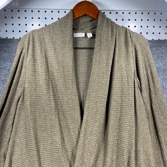 Logo by Lori Goldstein Cardigan Sweater Women's Plus 2X Brown Open Front - Picture 2 of 11